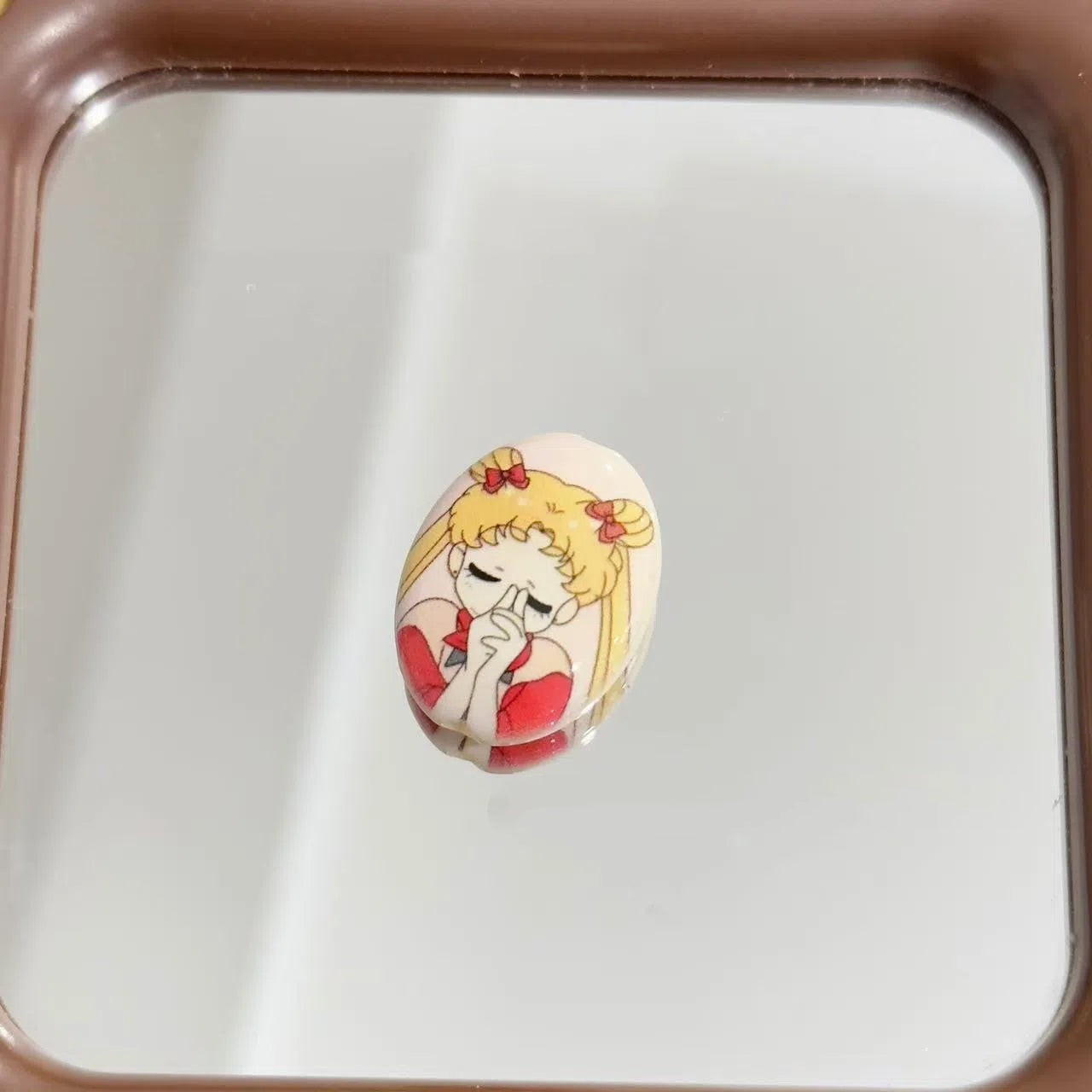 Oval Acrylic Beads 25mm Sailor Moon Anime Pattern 10pcs 4