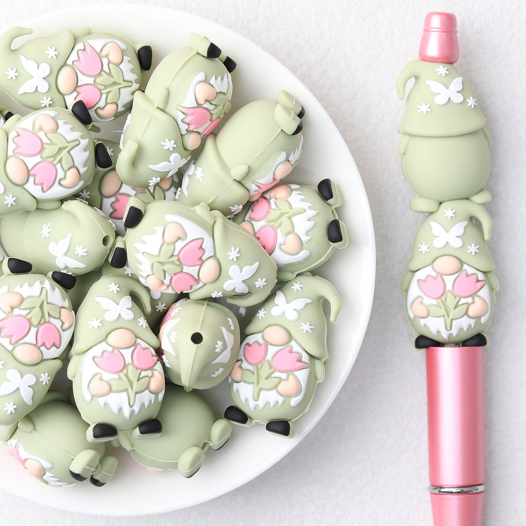  3D Tulip Dwarf  Silicone Focal Beads 20Pcs