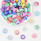 Marbled Pattern Acrylic Spacer Beads 14mm 50pcs