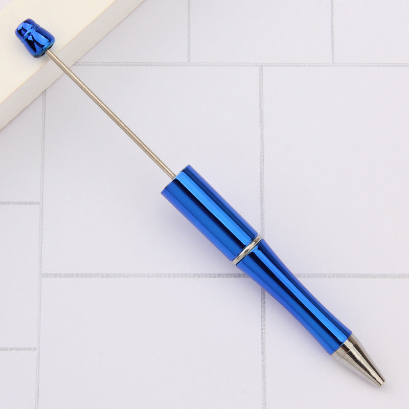 Beadable Plastic Pens Wholesale, UV Electroplated Metallic Gradient Colorful Ballpoint, 11.5mm x 145mm