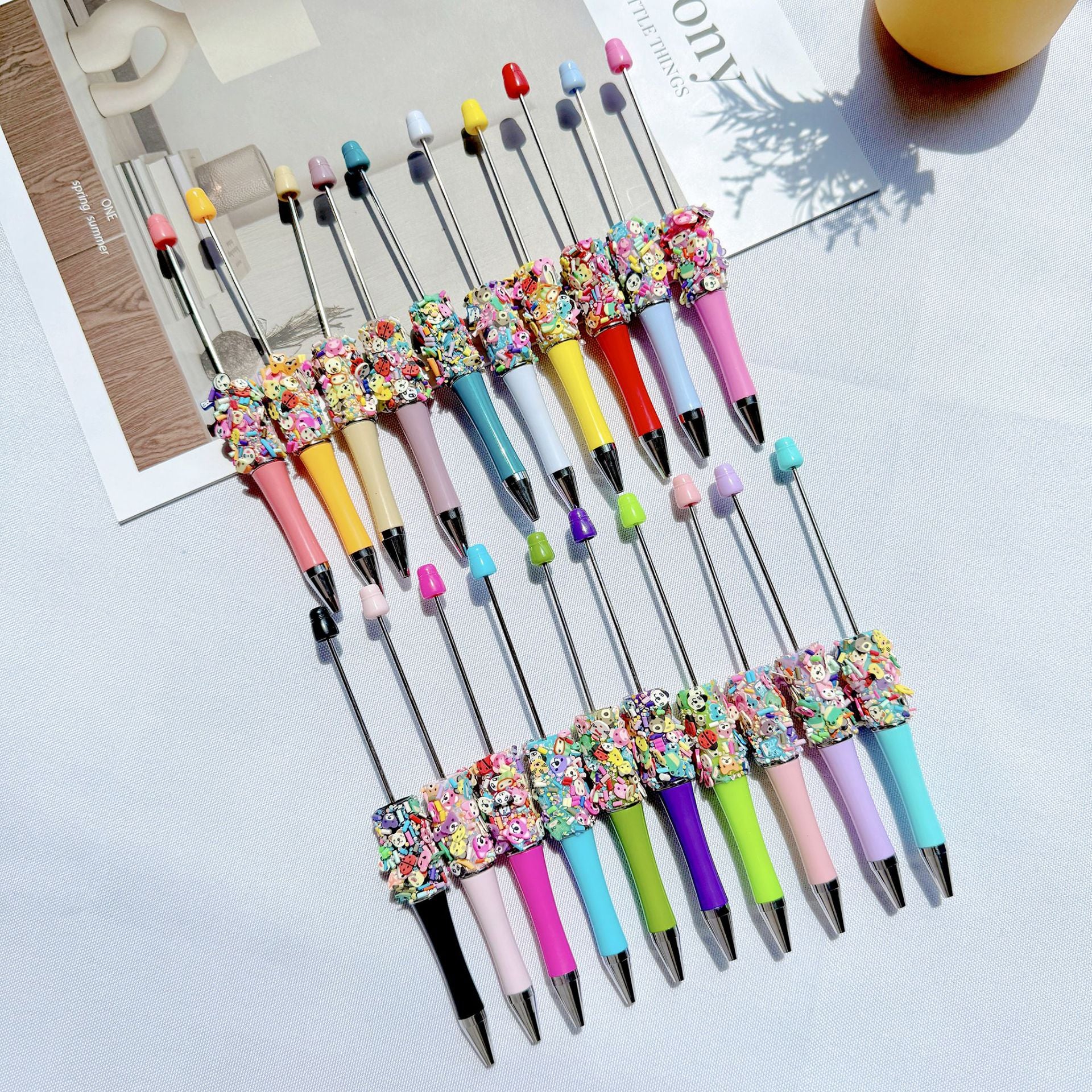 Creative Animal Cartoon Patch Rainbow Heart Beadable Pen 2