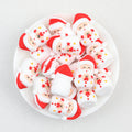 3D Santa Claus Silicone Focal Beads Wholesale, Christmas Red White Star Pattern