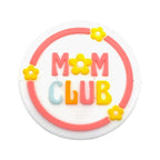 Silicone Focal Beads Mom Club Circle Badge Pink Ring Yellow Flowers 20pcs