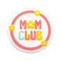 Silicone Focal Beads Mom Club Circle Badge Pink Ring Yellow Flowers 20pcs