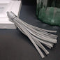 Silver PU Leather Tassel Keychain Metallic 9cm Length - 12 Silver