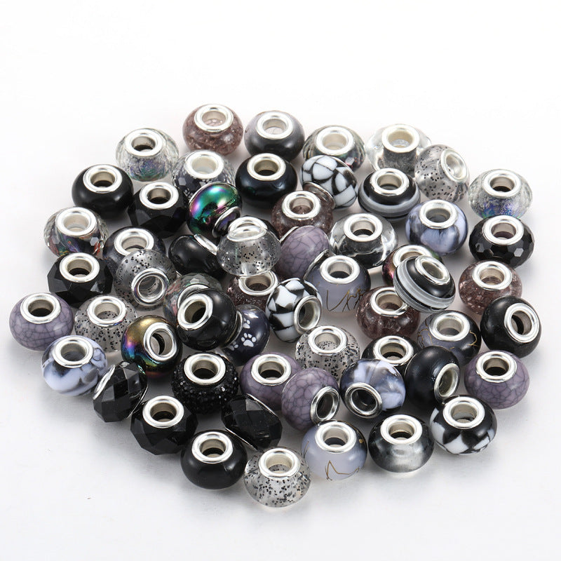 Resin Spacer Beads 9x14mm Multi-Color Textured 100pcs 8