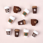 Silicone 3D Focal Beads Coffee Cup Five Pointed Star Heart Mug 20pcs 2