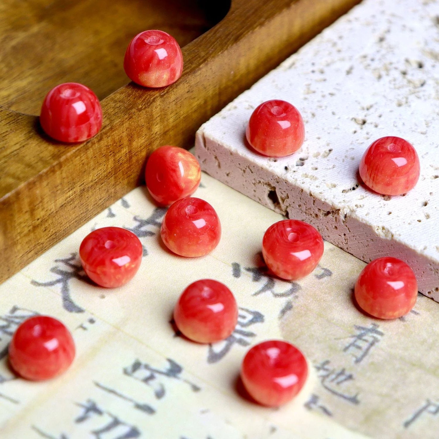 Resin Apple Shaped Beads 10x8mm Soft Glazed Finish 100pcs 14
