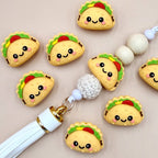 Silicone 3D Taco Focal Beads Camel Color 20pcs