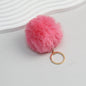 Pom Pom Keychain Plush Violet Faux Fur Ball Gold Ring 8cm