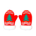 Silicone 3D Focal Beads Christmas Tree Gloves Red Mitten Design