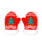 Silicone 3D Focal Beads Christmas Tree Gloves Red Mitten Design