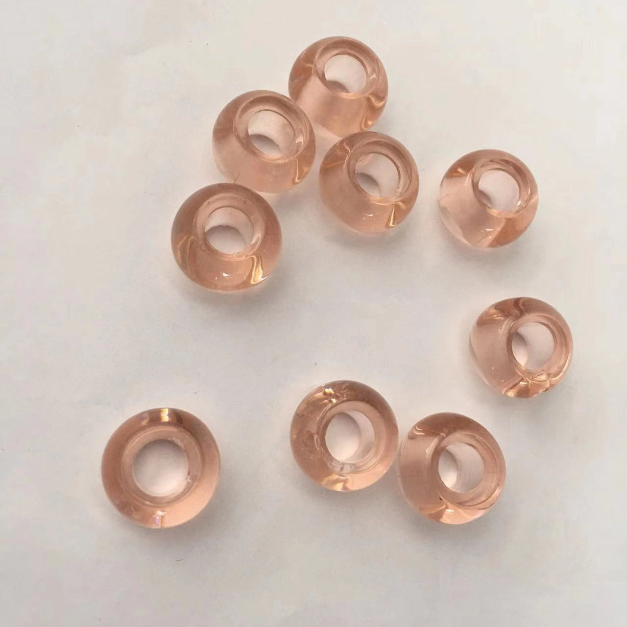 Glass Spacer Beads 14mm Colorful Smooth Large Hole 20pcs 14