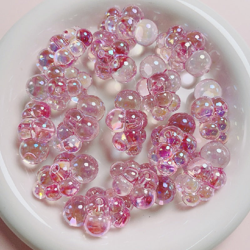 UV Finish Cloud Acrylic Beads 22x32mm Transparent Pastel 10pcs 9