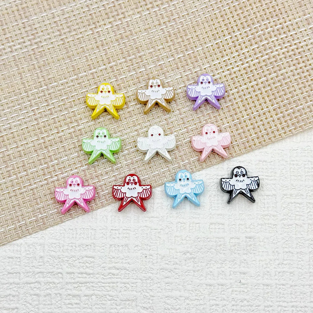 Baking Painted Poker Metal Beads 15mm Colorful Whimsical Design 10pcs