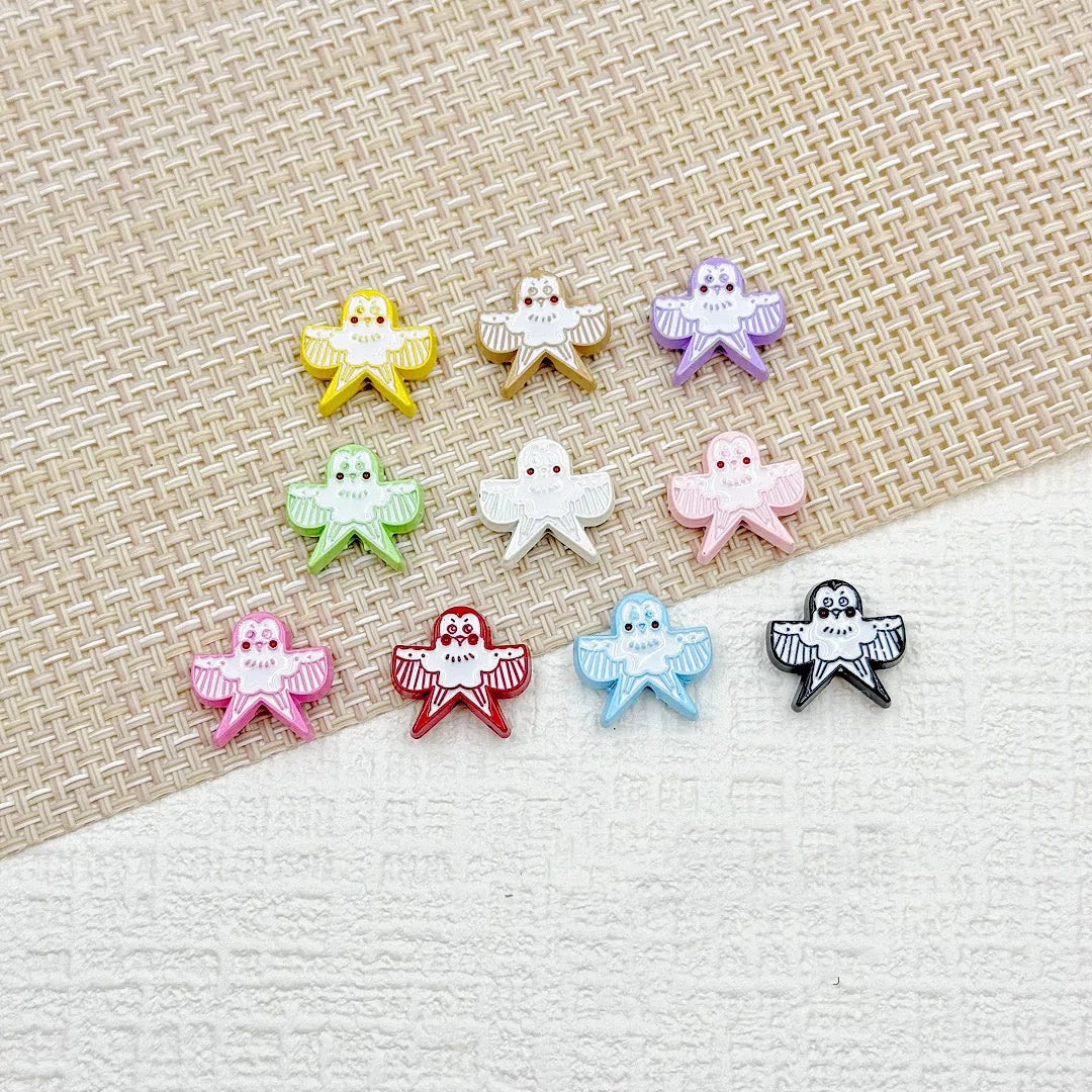 Baking Painted Poker Metal Beads 15mm Colorful Whimsical Design 10pcs