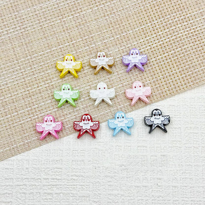 Baking Painted Poker Metal Beads 15mm Colorful Whimsical Design 10pcs
