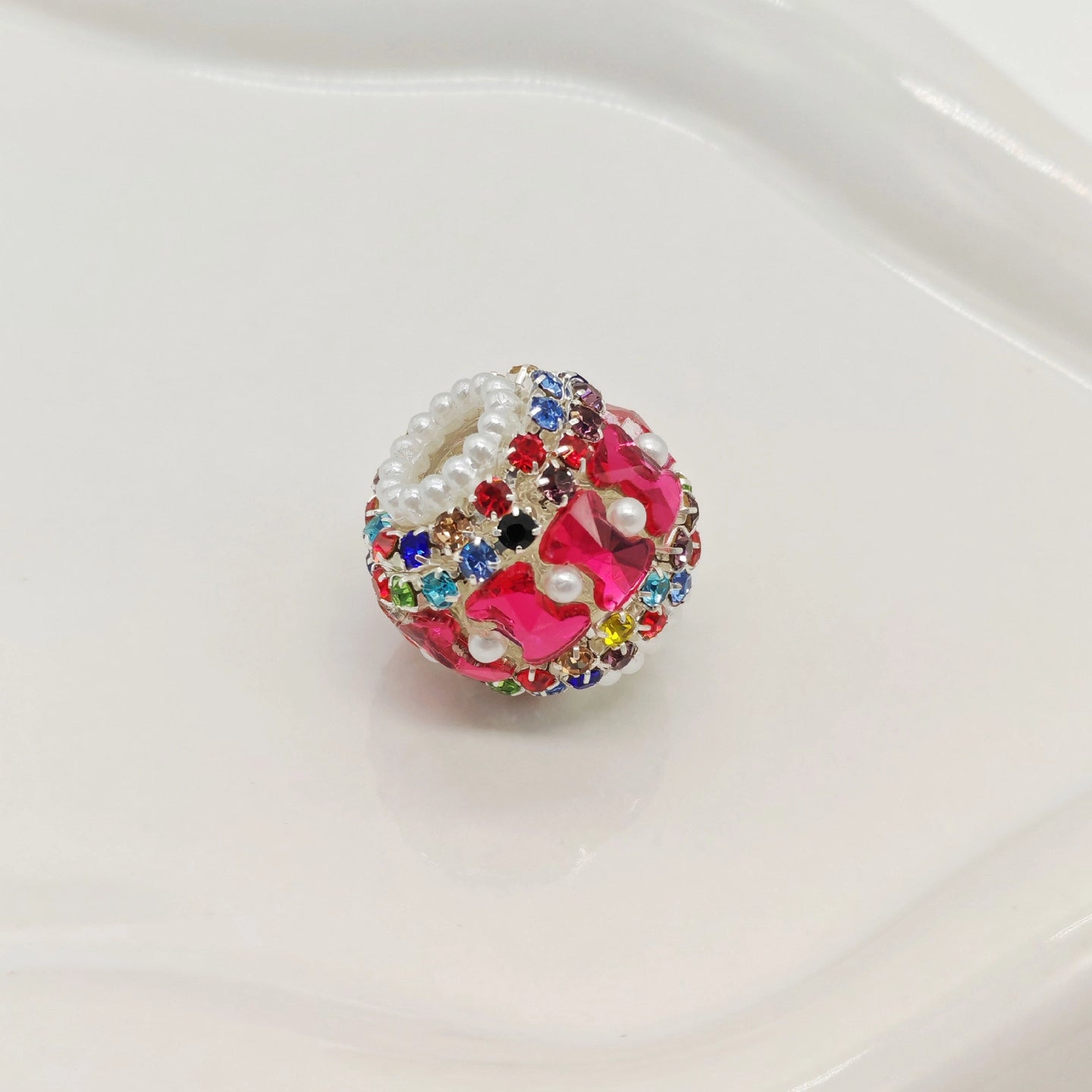 Full Rhinestone Bubblegum Rhinestone Beads 18mm Glam 4pcs 14