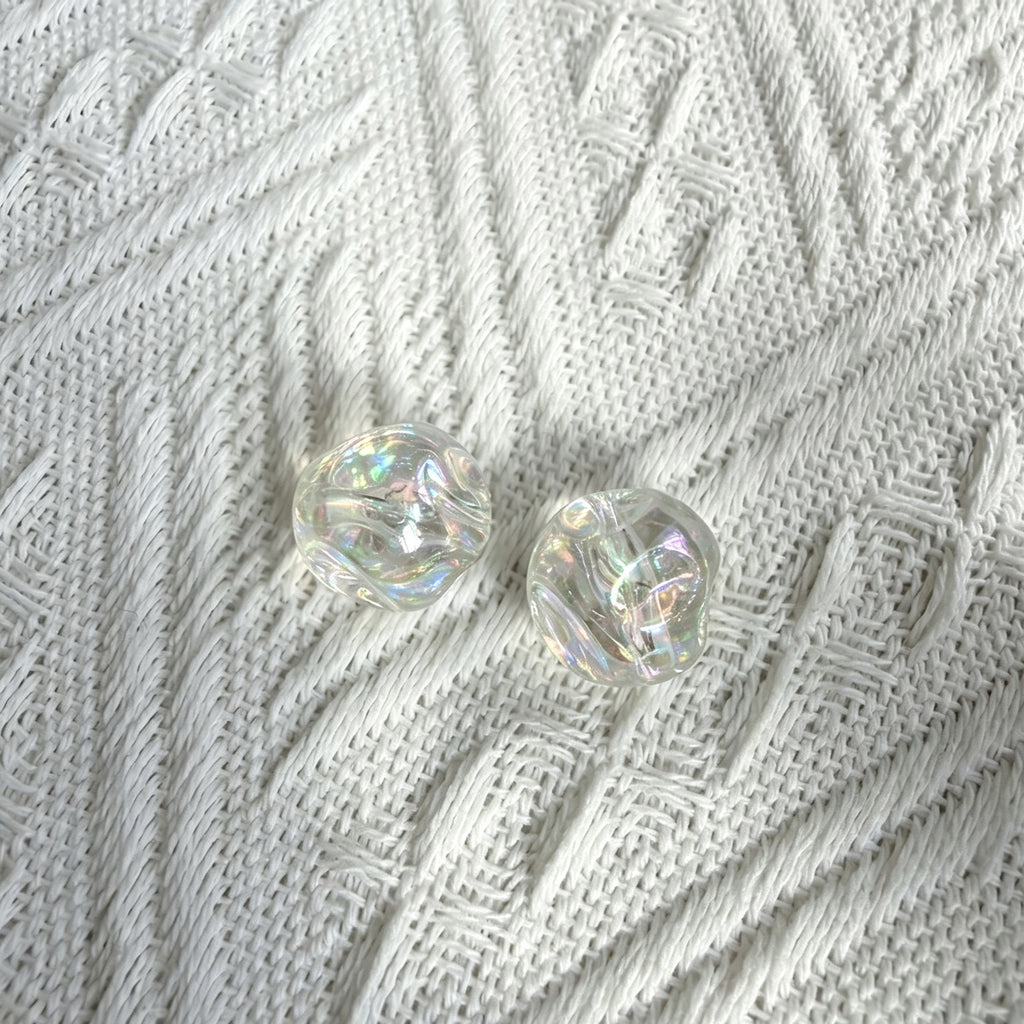 Transparent Iridescent Fig Shaped Acrylic Beads 15mm 50pcs 6