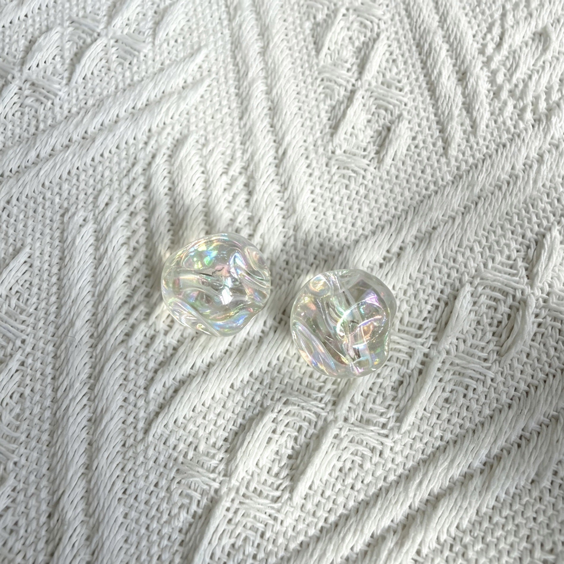 Transparent Iridescent Fig Shaped Acrylic Beads 15mm 50pcs 6