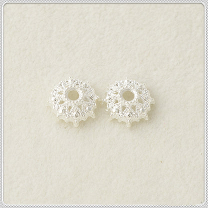Alloy Sunflower Bead Caps 9mm 11mm 13mm Hollow Tibetan Style 200pcs 4