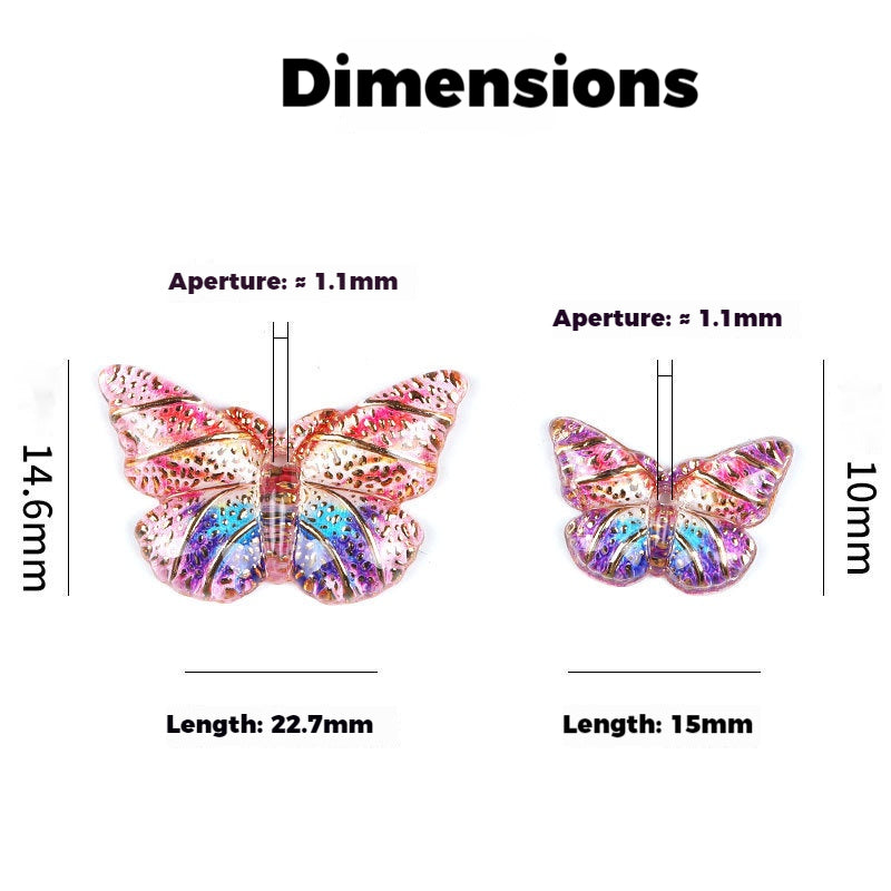 Plating Gilded Butterfly Acrylic Beads 15mm 22mm Radiant Mixed 100pcs 3