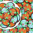 Summer Floral Pattern Shirt Silicone Focal Beads 20 pcs