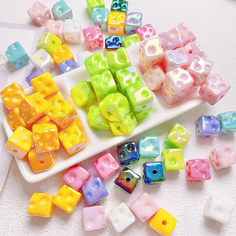 Light In The Dark Square Acrylic Beads 14.5mm Cheese Cube 10pcs 2