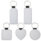 Sublimation Blank Keychain White Metal Ring Multiple Shapes