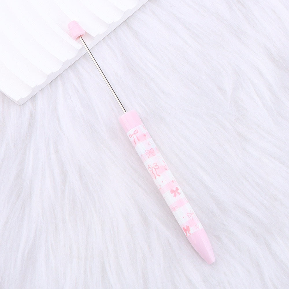 Beadable Long Pink Butterfly Pattern Ballpoint Pen for Crafting 8