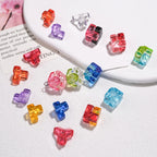 Transparent Square Acrylic Beads 9mm Tetras Colorful 30pcs 4