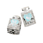 Fancy Alloy Perfume Bottle Charm Beads with Heart and Rhinestones 2pcs 5