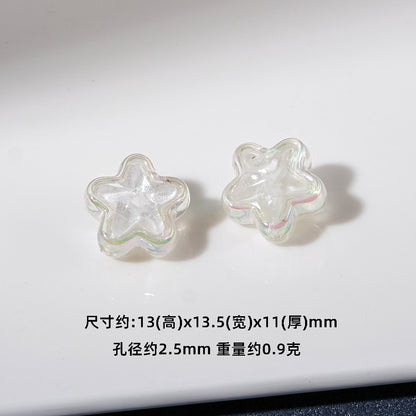 Transparent Iridescent Star Acrylic Beads 13mm 20pcs 6