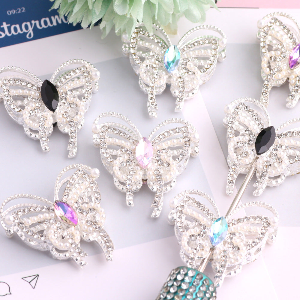 Alloy Butterfly Rhinestone Beads 31x30x11mm 3pcs 4