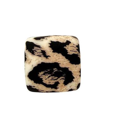 13.5mm Square Silicone Beads Printed Designs Mix 50pcs 9