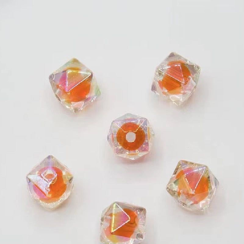 Faceted Acrylic Beads 16mm Diamond Shape Rainbow Assorted 200pcs 11