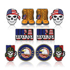 Silicone Focal Beads USA Veterans USA Skeleton Flag Front View 20Pcs 2