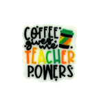 Silicone Focal Beads Teacher Coffee Cup Colorful Text 20pcs