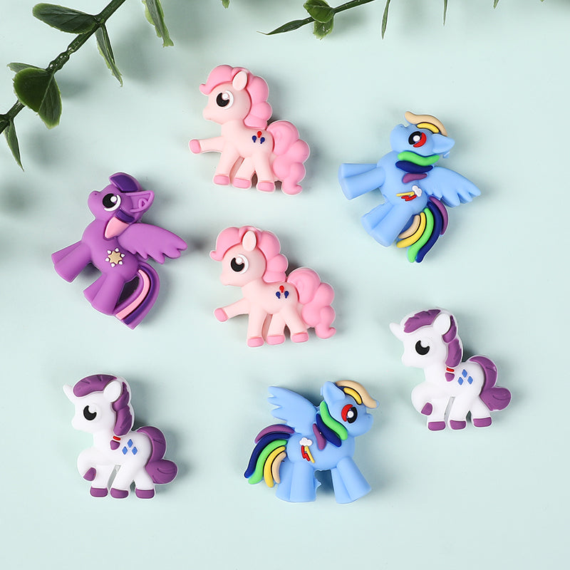 Silicone 3D Focal Beads My Little Pony Front Facing 20pcs 4