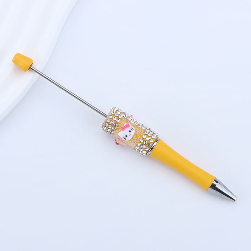 Beadable Pen with Kitty and Rhinestone  25