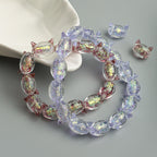 Cat Shaped 15mm Glass Beads Sparkling Reflective Surface 10pcs 3