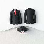Father's Day Suit 3D Silicone Focal Beads Black Red Tie 20pcs