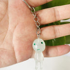 Glow in the Dark Resin Alien Keychain Quirky Green Light 13