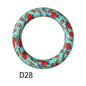 65mm Printed Silicone Beads Round Rings Floral Animal Spots Prints 34