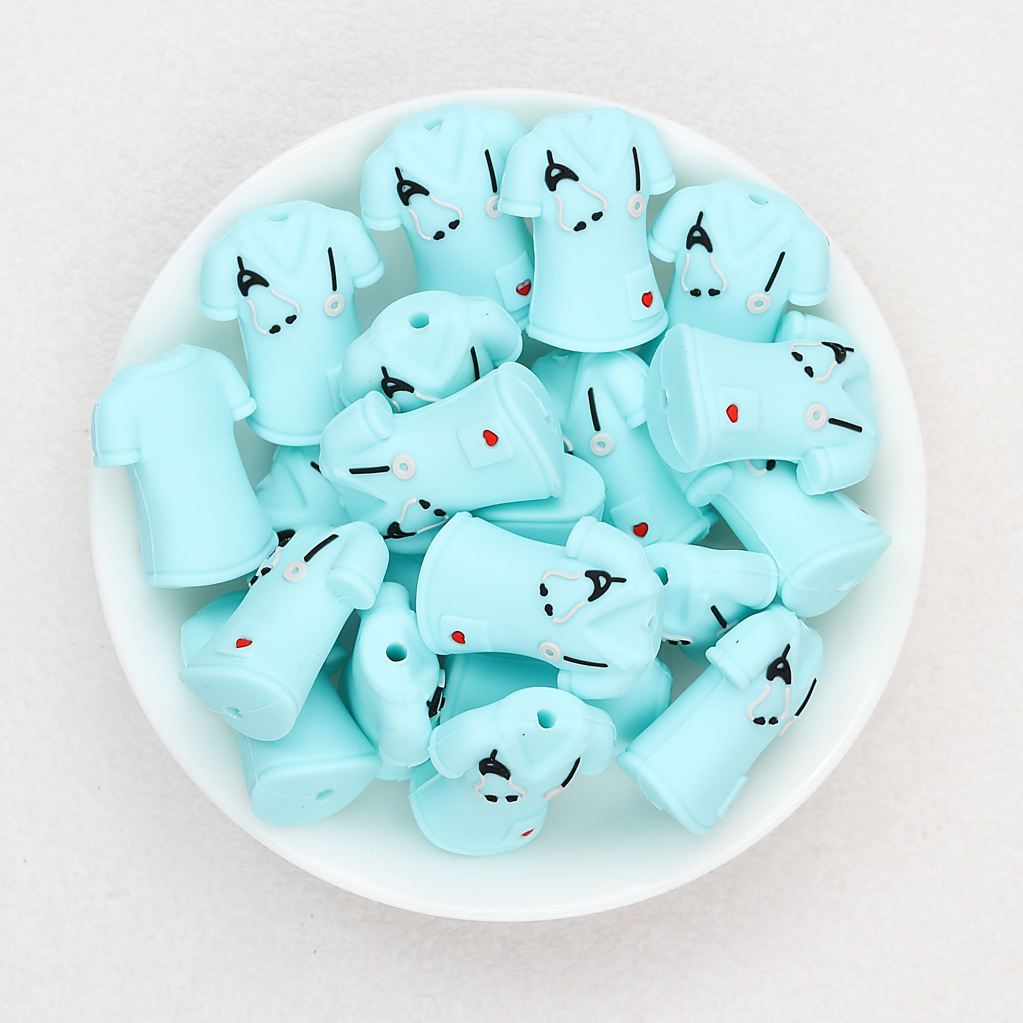 Medical Uniform 3D Silicone Focal Beads Nurse Outfit 20pcs