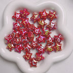 Hand-Painted Star Acrylic Beads 22mm Glossy Pastel 5pcs 4