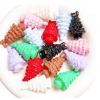 Glossy Christmas Tree Acrylic Beads 36x22mm Colorful Mixed 5pcs 5
