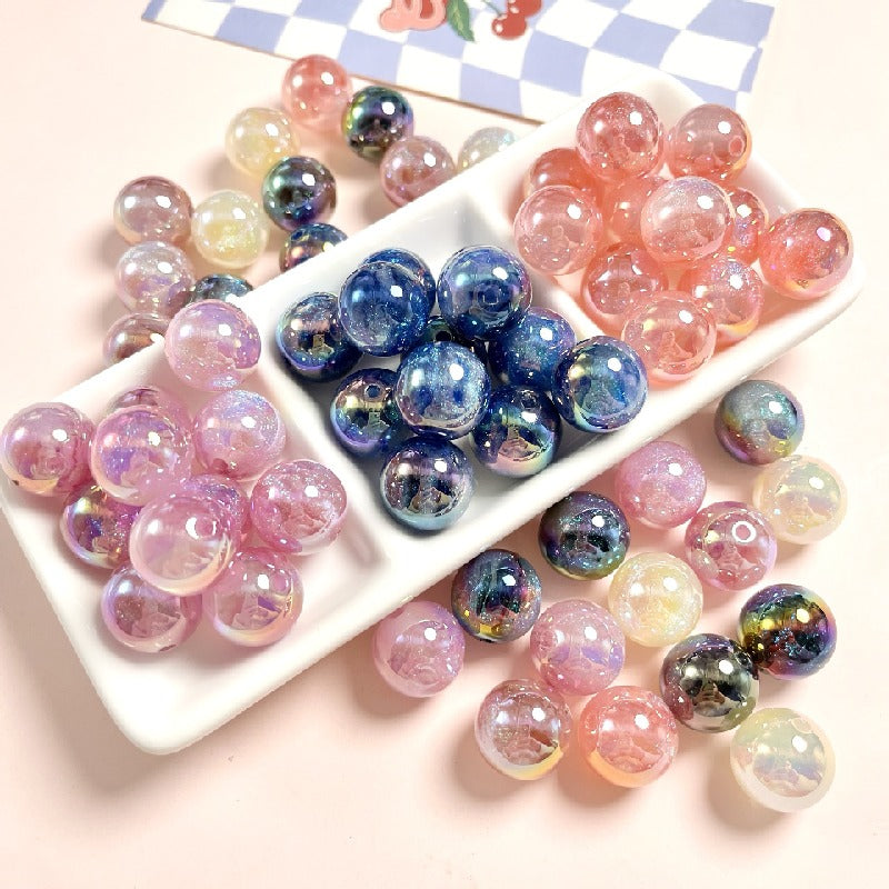 Brilliant Round Acrylic Beads 16mm Glossy Mixed Colors 10pcs