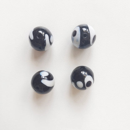 Lampwork Glass Beads Multi Shaped Evil Eye Handmade Blue Black 10pcs 10