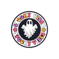 Silicone Focal Beads Halloween Ghost Center with Spooky Vibes Text 20pcs